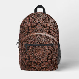 Mochila Impresa Brown Mandala Stylish Backpack