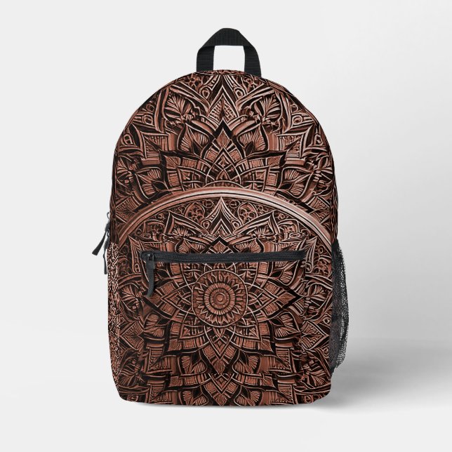 Mochila Impresa  Brown Mandala Stylish Backpack (Anverso)