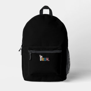 Mochila Impresa Bruh Easter Bunny Cute Meme Para Niños _2