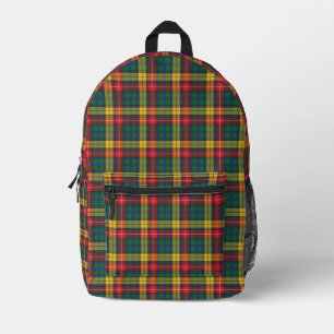 Mochila Impresa Buchanan Rústico Rojo Amarillo Verde Tartán