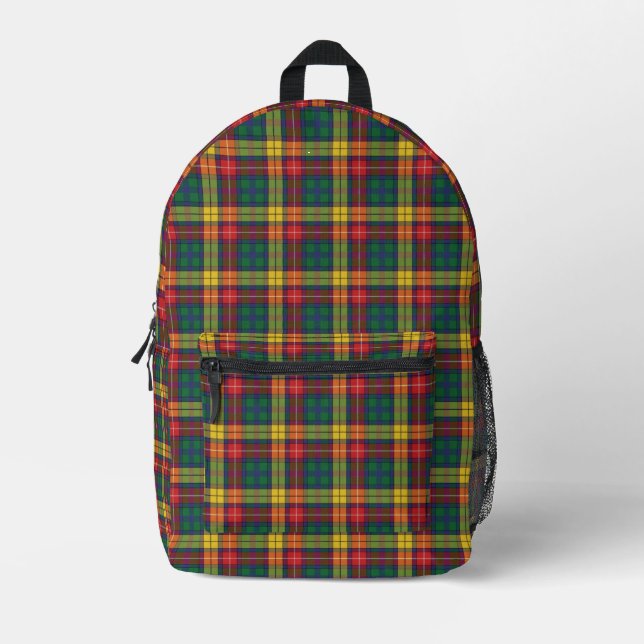 Mochila Impresa Buchanan Rústico Rojo Amarillo Verde Tartán (Anverso)