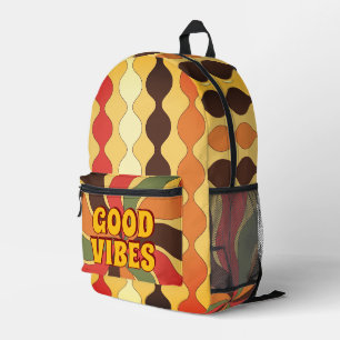 Mochila Impresa Buenas Vibraciones Recuerdos Diversión Retro 