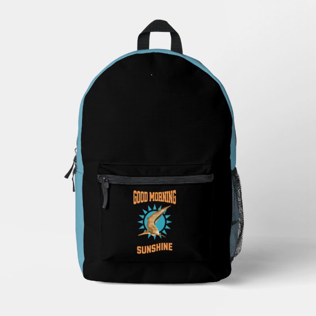 Mochila Impresa Buenos Días Pterodáctilo Sol Dinosauri (Anverso)