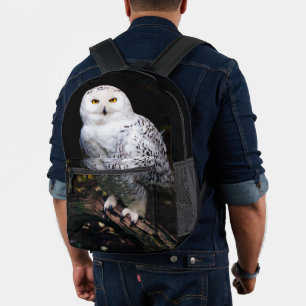 Mochila Impresa Búho de nieve invernal majestuoso
