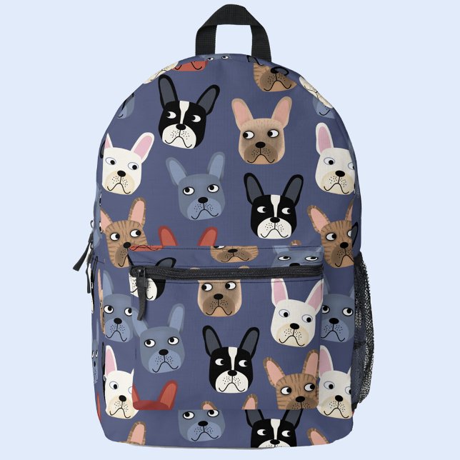 Mochila Impresa Bulldog francés divertido (French Bulldog pattern backpack for animal lovers)
