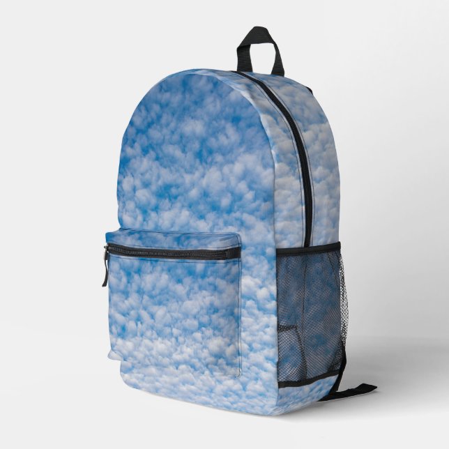 Mochila Impresa Burbble Mammatus Clouds Blue Sky Nature Photograph (Esquina derecha trasera )