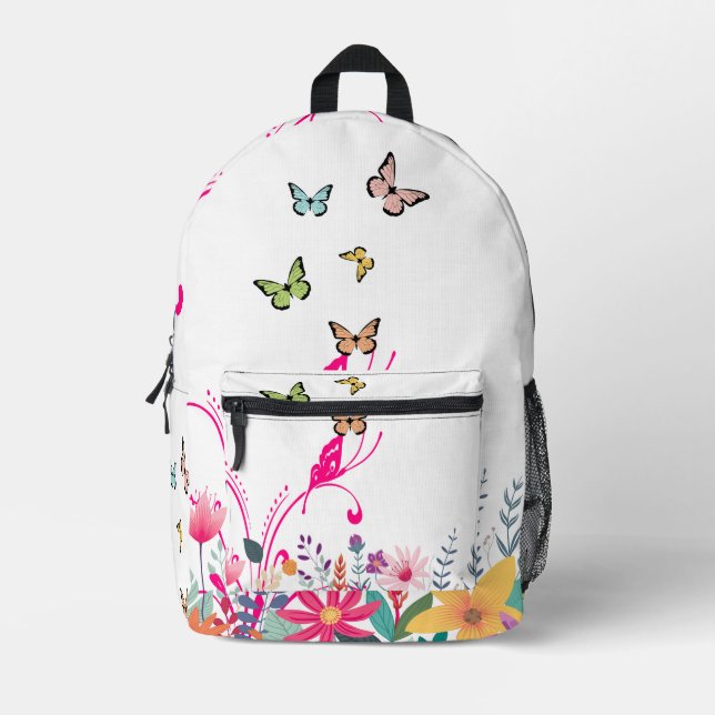Mochila Impresa Butterfly Whispers – Nature’s Magic Backpack (Anverso)
