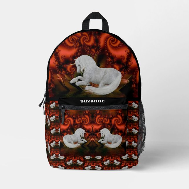 Mochila Impresa Caballo de Unicornio personalizado (Anverso)