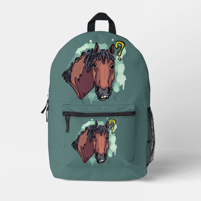 Mochila Impresa Caballo divertido (Anverso)