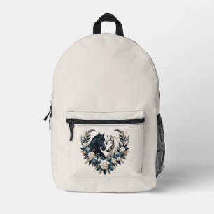 Mochila Impresa Caballos blancos y negros enamorados