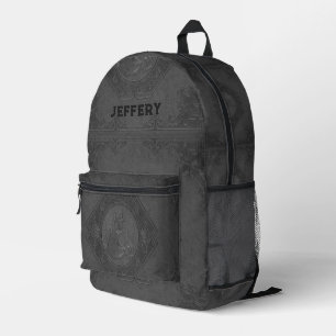 Mochila Impresa Cabeza de caballo de cuero falso negro