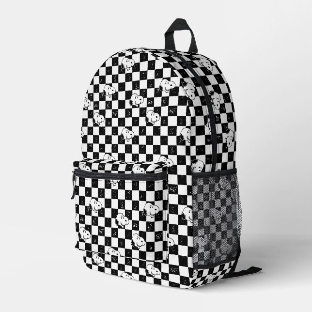 Mochila Impresa Cacahuetes | Bandera de Snoopy Checkered (Esquina derecha trasera )