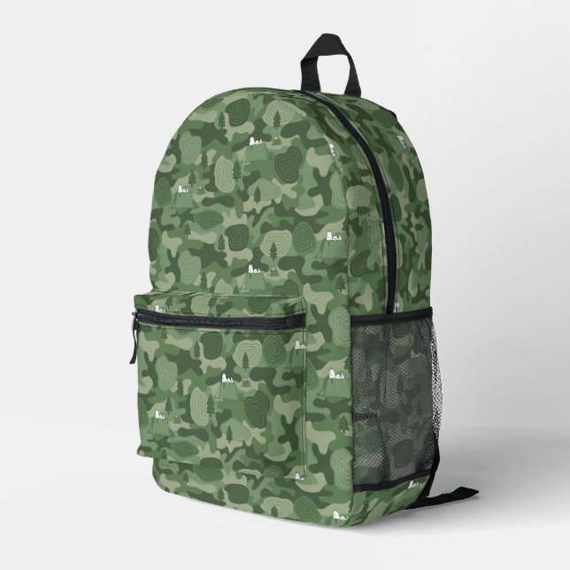 Mochila Impresa Cacahuetes | Campamento de camuflaje Snoopy & Wood (Esquina derecha trasera )
