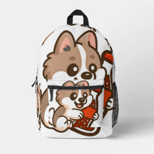 Mochila Impresa Cachorro Adorable Abrazando Botella de Refresco