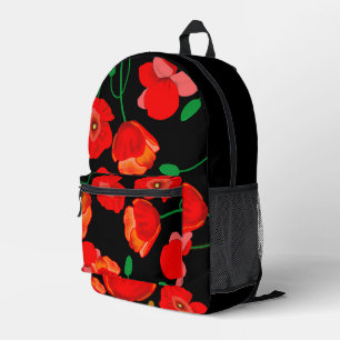 Mochila Impresa Cachorros rojos en ilustracion de fondo negro