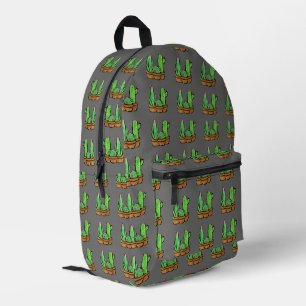 Mochila Impresa Cactus cacti succulum patrón gris