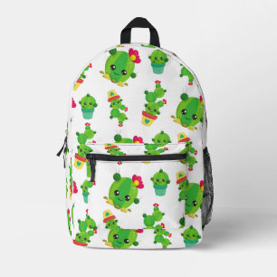 Mochila Impresa Cactus, Cactus Verde, Patrón Cactus