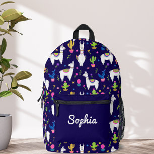 Mochila Impresa Cactus de Alpaca Colorido Lindo Nombre Personaliza