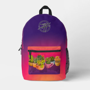 Mochila Impresa cactus en tazas de café