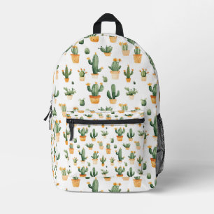 Mochila Impresa Cactus pulido en blanco