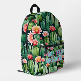 Mochila Impresa Cactus & Succulum Backpack Personalizado texto Méx