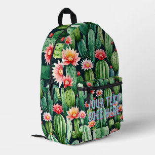Mochila Impresa Cactus & Succulum Backpack Personalizado texto Méx