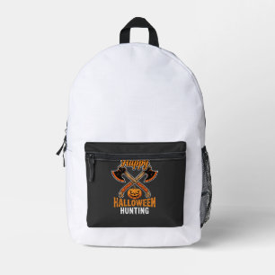 Mochila Impresa Calabaza de Halloween con Hachas Cruzadas de Caza