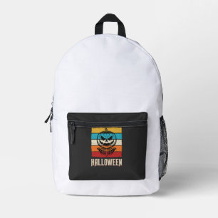 Mochila Impresa Calabaza De Halloween Cráneo Retro Vintage