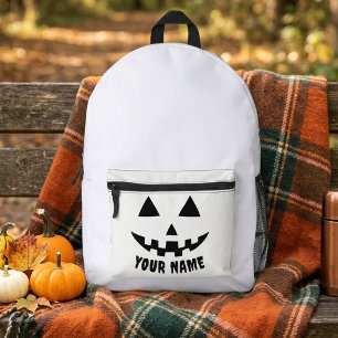 Mochila Impresa Calabaza de Halloween Personalizada con Nombre en 
