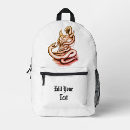 Mochila Impresa Calavera - Cabeza malvada con serpiente