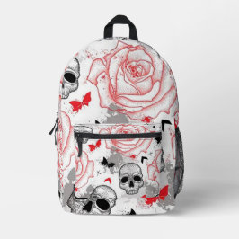 Mochila Impresa Calavera y Rosas