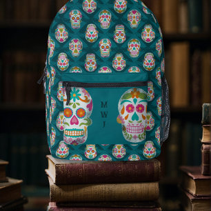 Mochila Impresa Calaveras de azúcar Dia De Los Muertos Monogramado