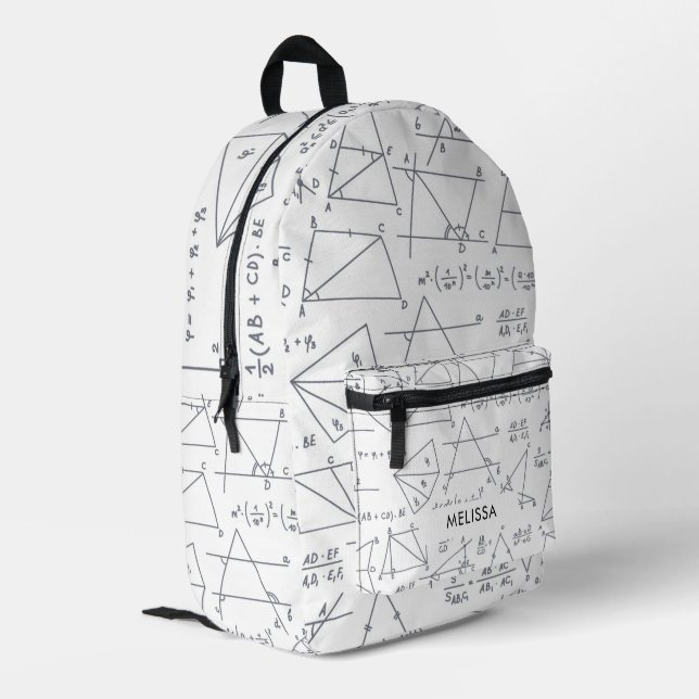 Mochila Impresa Cálculos matemáticos y formas personalizadas (Esquina izquierda trasera)