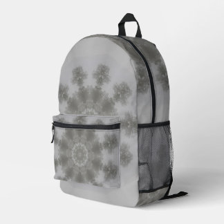 Mochila Impresa Caleidoscopio de gris paisaje nebuloso
