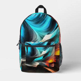 Mochila Impresa Calidez Fundida Paisaje Abstracto Vívido 2