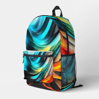 Mochila Impresa Calidez Fundida Paisaje Abstracto Vívido 4