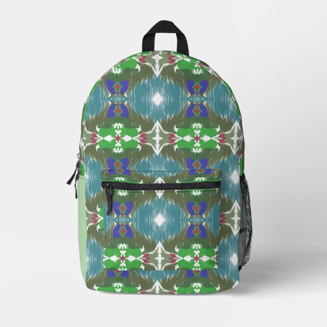 Mochila Impresa Calidoscopio de Marea Esmeralda (Anverso)