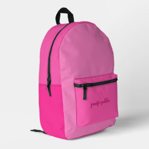 Mochila Impresa Caligrafía Nombre guión color rosa Paleta de color