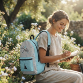 Mochila Impresa Calm Minimalista | Estética Moderna Viaje