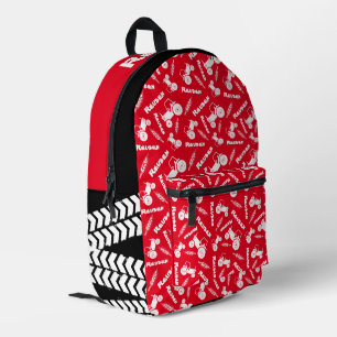 Mochila Impresa Calor gráfico de tracción con estilo negrita rojo