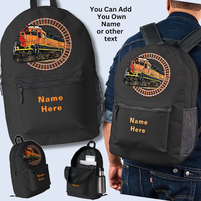 Mochila Impresa Cambiar el nombre del tren diesel Naranja en NEGRO (Subido por el creador)