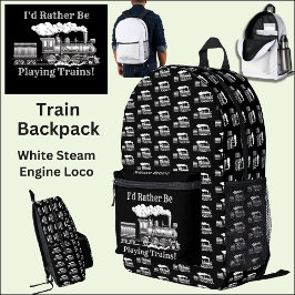 Mochila Impresa Cambiar texto Preferiría Jugar al Ferrocarril de T