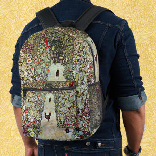 Mochila Impresa Camino del jardín con gallinas, Gustav Klimt, Art 