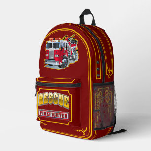 Mochila Impresa camión de bomberos personalizados