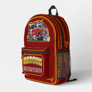Mochila Impresa camión de bomberos personalizados