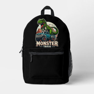 Mochila Impresa Camión Monstruo para Montar Dinosaurios T Rex