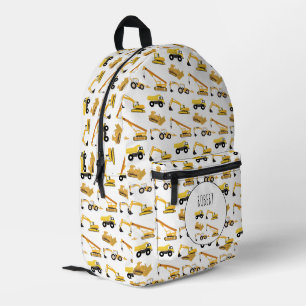 Mochila Impresa Camiones de construcción con nombres personalizado