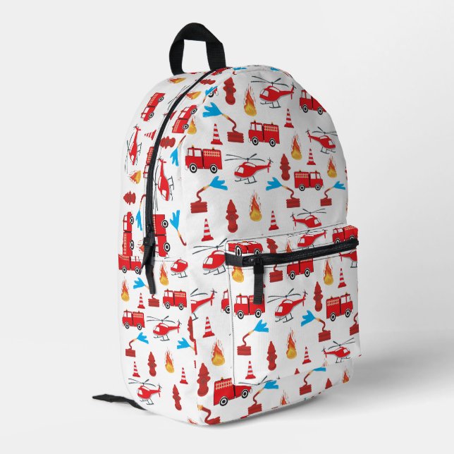Mochila Impresa Camiones de la brigada de la camioneta de bomberos (Esquina izquierda trasera)
