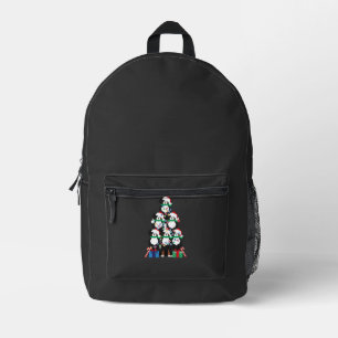 Mochila Impresa Camiseta clásica de árbol de Navidad de cachorro d