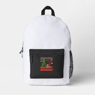 Mochila Impresa Camiseta clásica fea de Navidad de culo de perro D